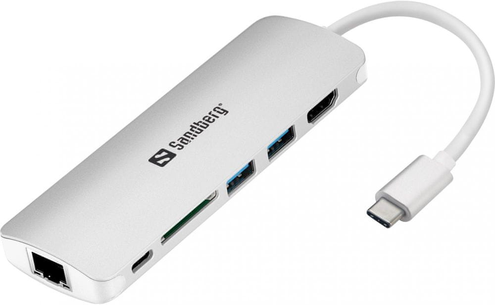 Sandberg USB-C Dock HDMI+LAN+SD+USB, 61 W, 136-18